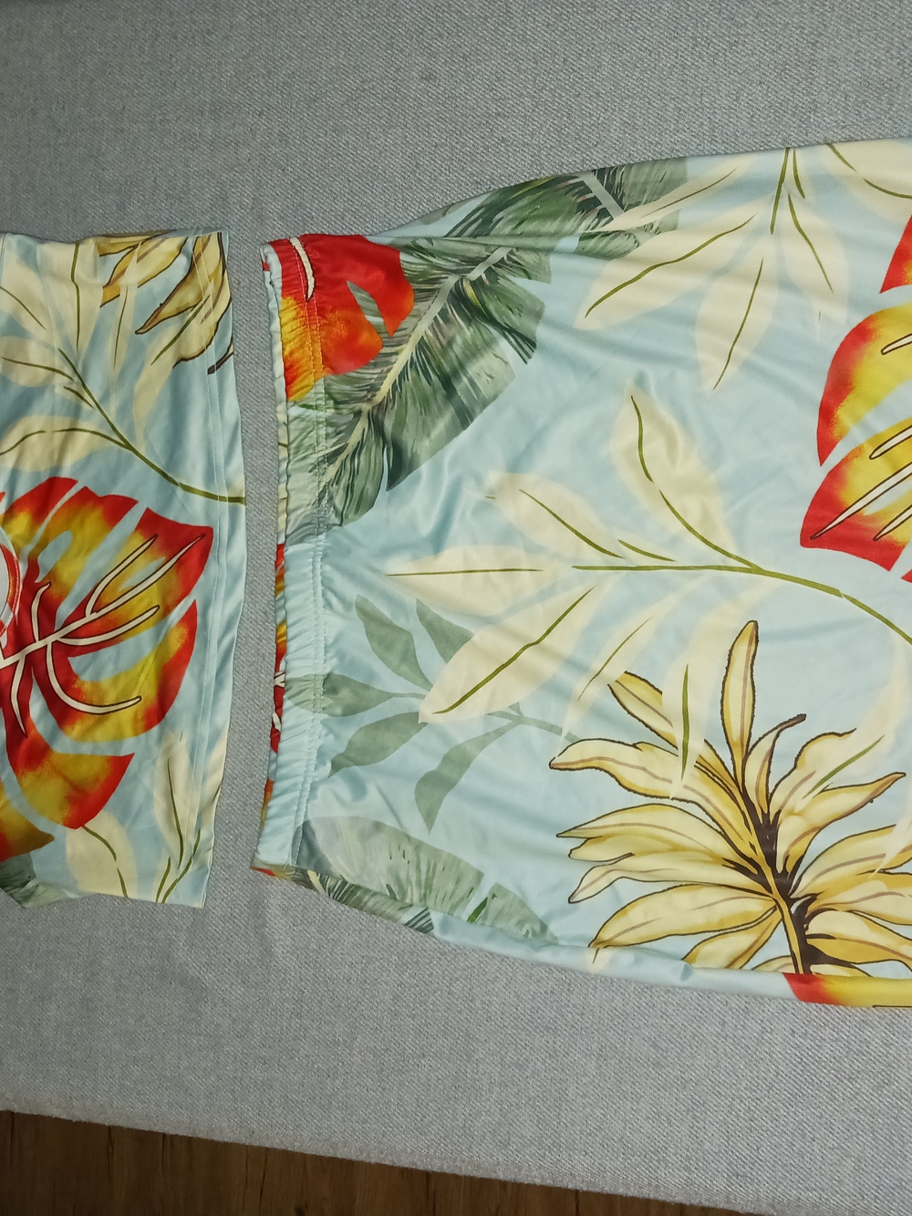 Floral Green & Red Swim Cover-Up